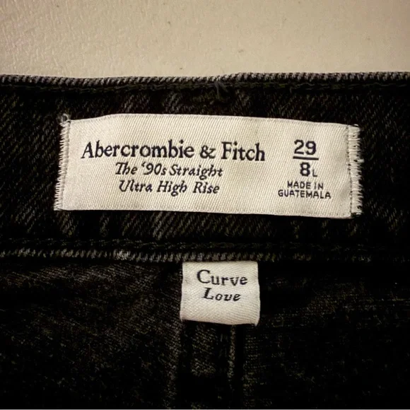 ABERCROMBIE The ‘90s Straight Ultra High Rise Distressed Stretch Jeans Size 29L - Picture 5 of 12